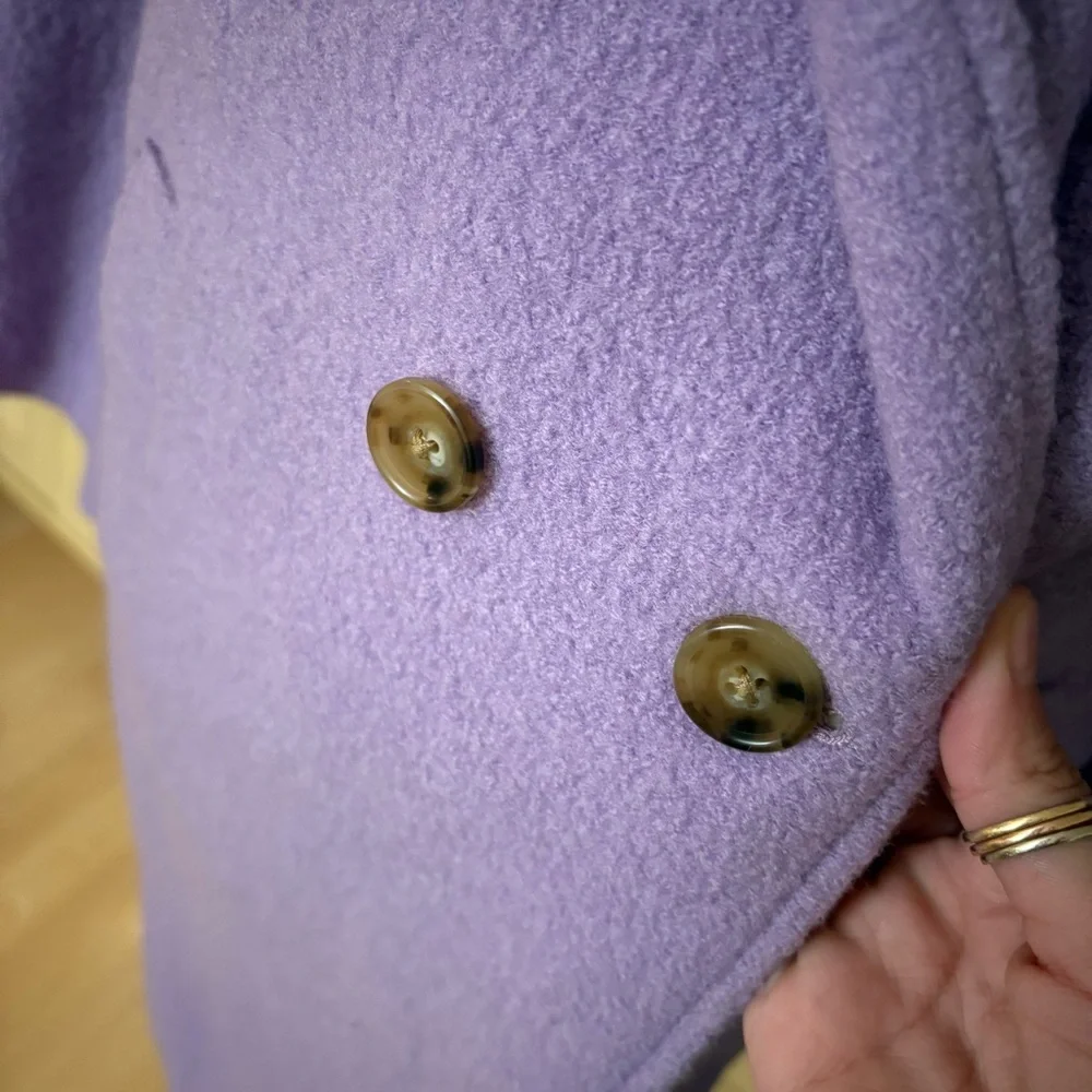 J CREW The Daphne Topcoat in Italian Boiled Wool in Lavender Size 6 Petite - Picture 4 of 10
